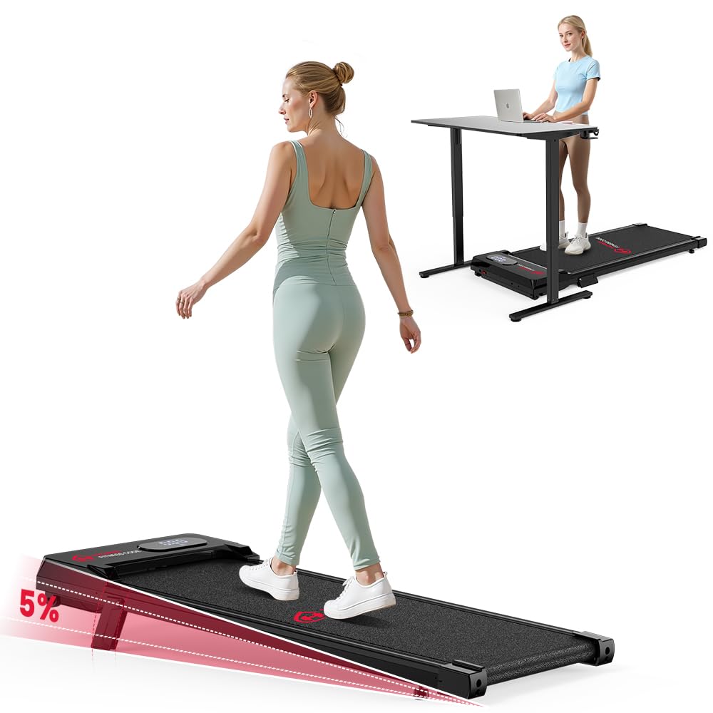 Walking Pad Laufband mit 5% Steigung, 2,5 PS Motor, 1-6 km/h, Unter Schreibtisch Laufband bis 150 kg