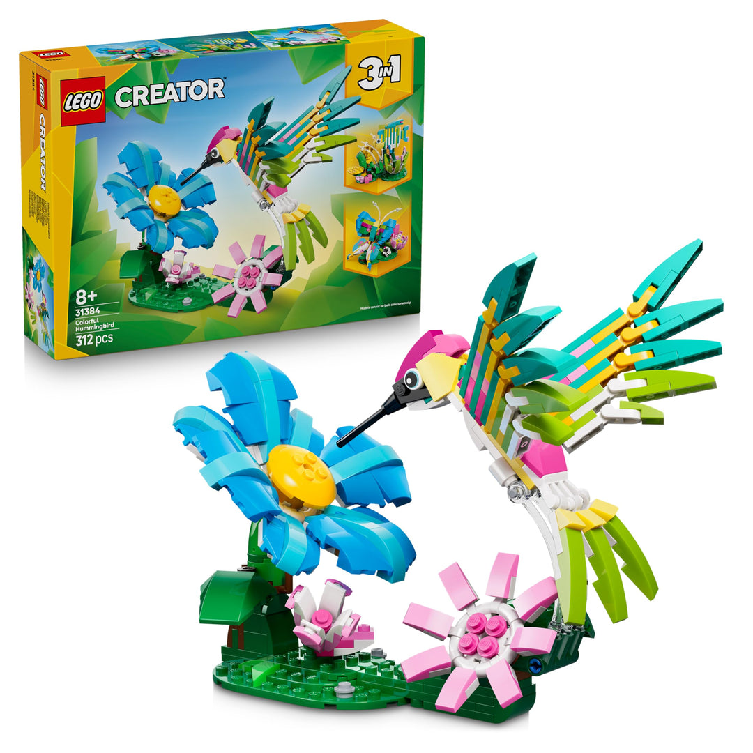 LEGO Creator 3-in-1-Set Wilde Tiere: Bunter Kolibri - Tier Modellbau & Konstruktionsspielzeug - Baus