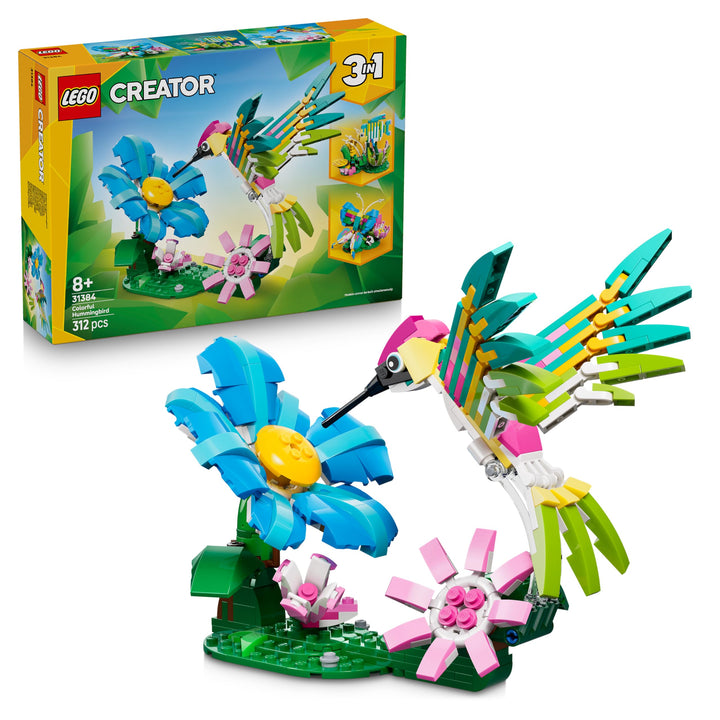 LEGO Creator 3-in-1-Set Wilde Tiere: Bunter Kolibri - Tier Modellbau & Konstruktionsspielzeug - Baus