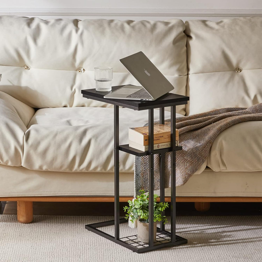 YMYNY Beistelltisch Kaffeetisch C-Form, Eleganter Kleiner Sofatisch, Industrie-Design, Sofatisch 40
