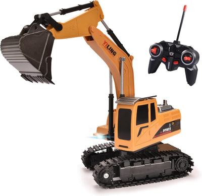 Hodlvant Bagger Ferngesteuert, Elektrischer RC Bagger mit Licht und Sound, 6 Kanal RC Bagger mit Akk