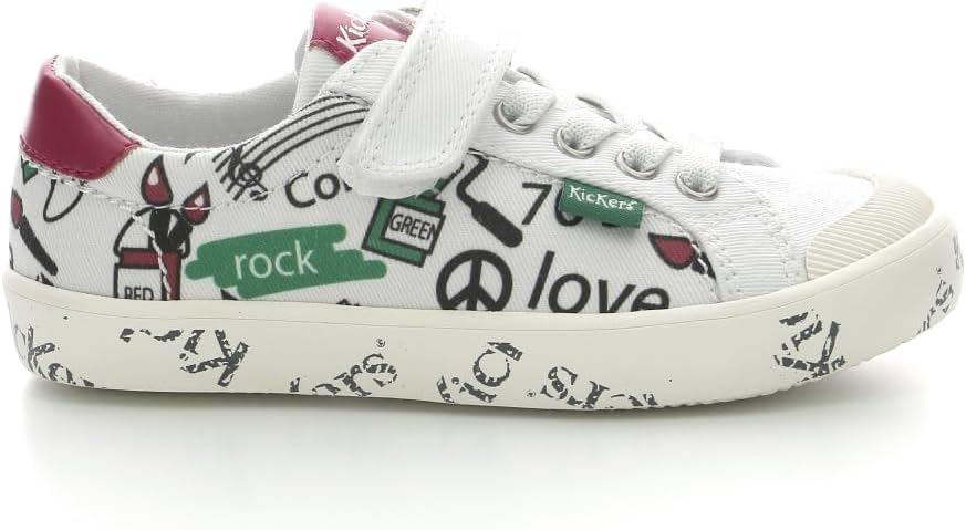Kickers Unisex Kinder Gody Sneaker, 32 EU Blanc Rouge Vert Street