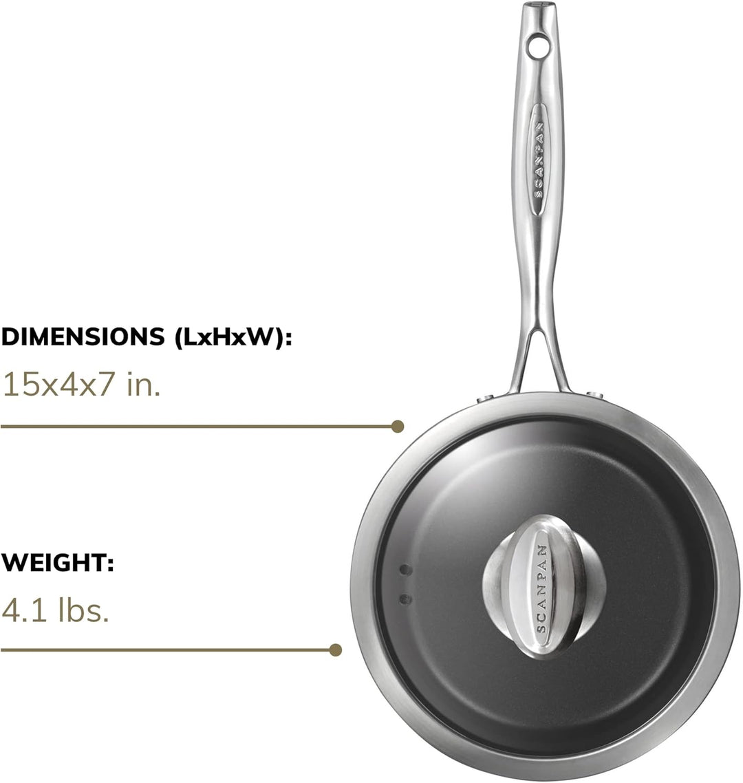 Scanpan 68231800 Stielkasserolle mit Deckel - Pro IQ, 1,5 L Ø18 cm, Ø18 cm