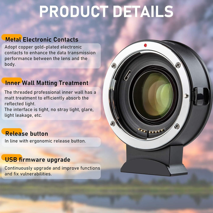 VILTROX EF-Z2 0,71x Speedbooster Autofokus Objektivadapter Fokalreduzierer für Canon EF-Objektive fü