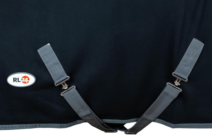 RL24 - Abschwitzdecke mit Kreuzgurt BASICLINE schwarz 135cm, schwarz 135cm