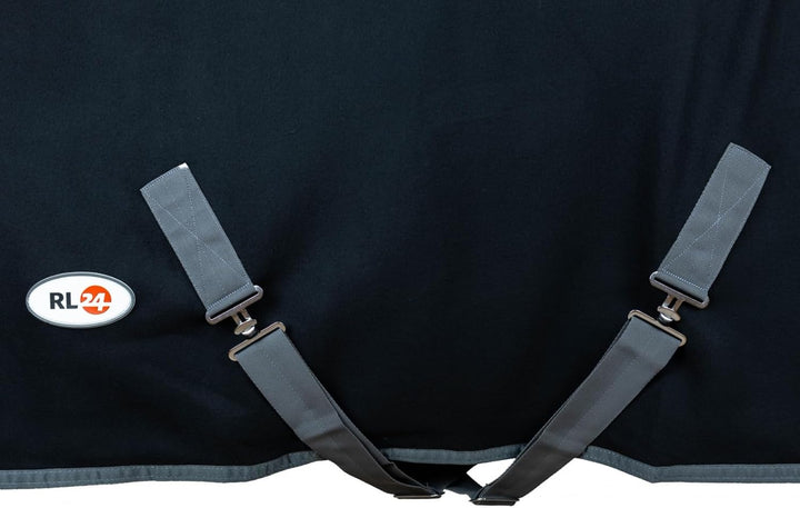 RL24 - Abschwitzdecke mit Kreuzgurt BASICLINE schwarz 145cm, schwarz 145cm