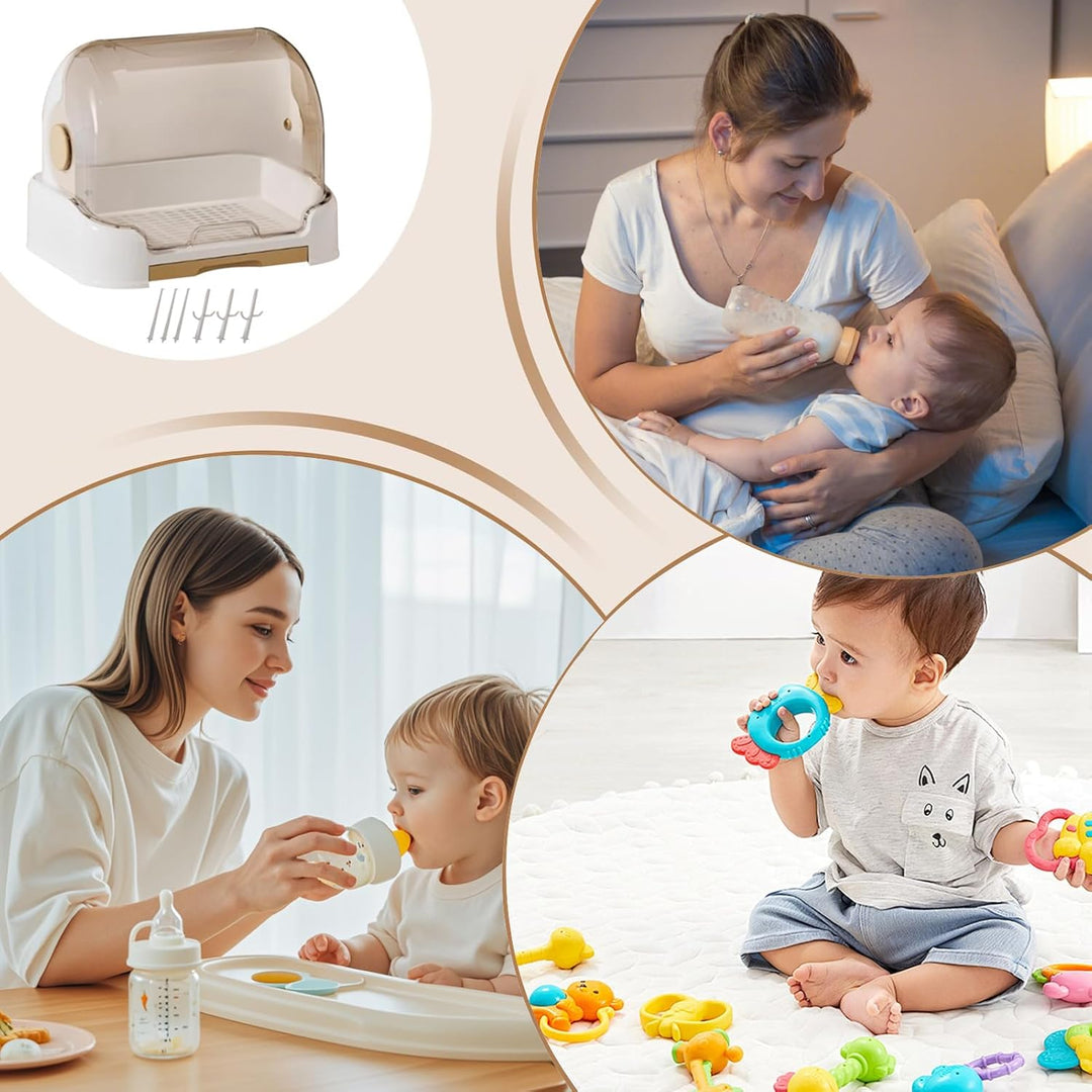 Babyflaschen Aufbewahrung - Baby Milchflaschen Trockenhalter Organizer,Staubdichte Tragbare Box Für