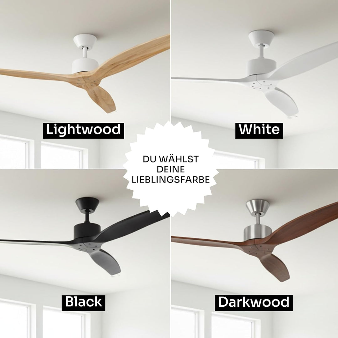 Mellerware - Deckenventilator mit Brizy-Fernbedienung! | 45 W | 6 Geschwindigkeitsstufen | extrem le
