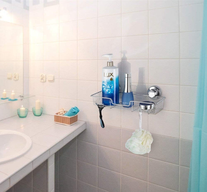 SANNO Saugduschwagen Bad Organizer Korb Seifenschale Halter mit Haken - 304 Edelstahl für Badezimmer
