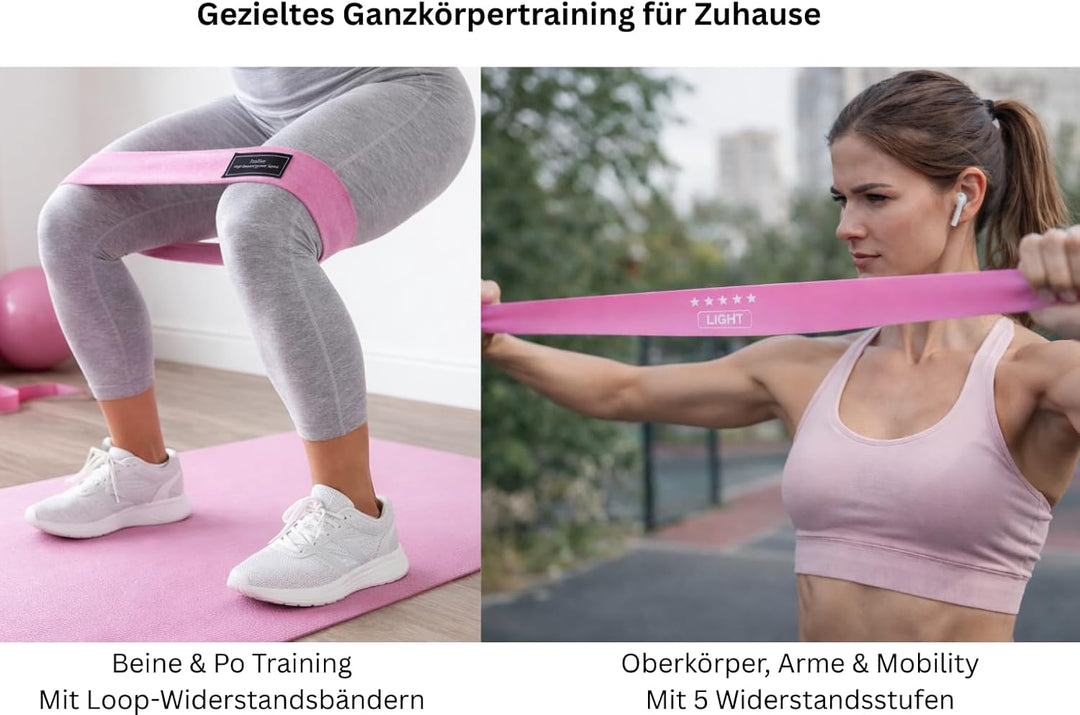 Pilates-Set für zu Hause – Pilates-Trainingsset mit Widerstandsbändern, Pilatesball & Zubehör – Home