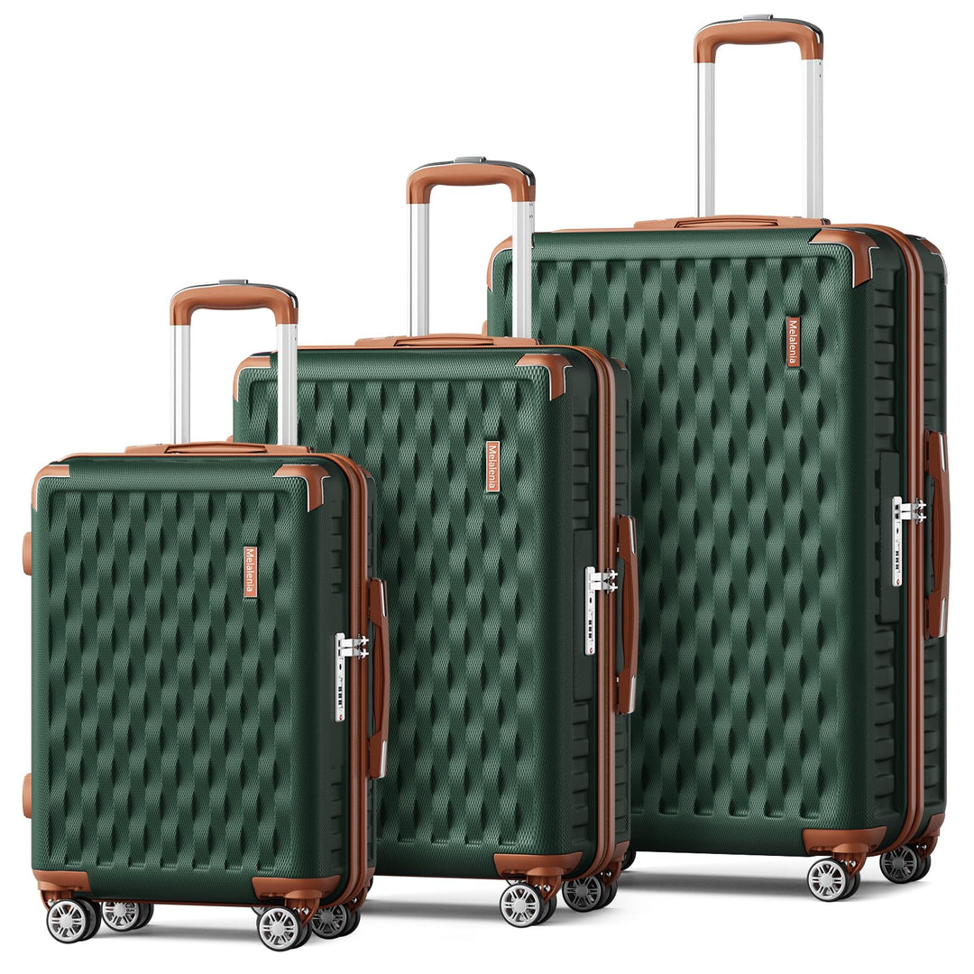 Melalenia Kofferset 3 Teilig Hartschale Leicht Reisekoffer von Trolley Handgepäck Sets mit TSA Schlo