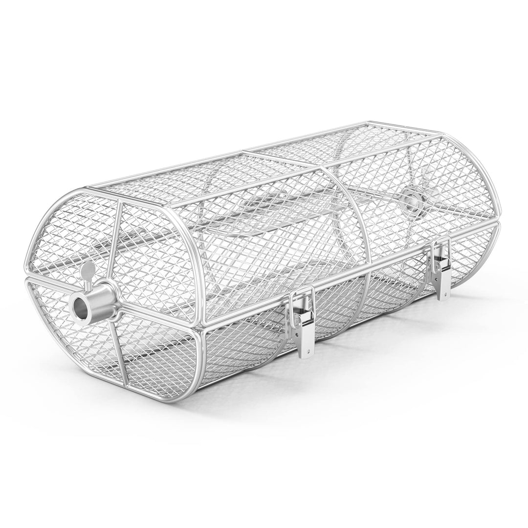Onlyfire BRK-6039 Edelstahl Universal Drehbar Grillkorb Erdnuss Bohnen Pommes Frites Korb passt für