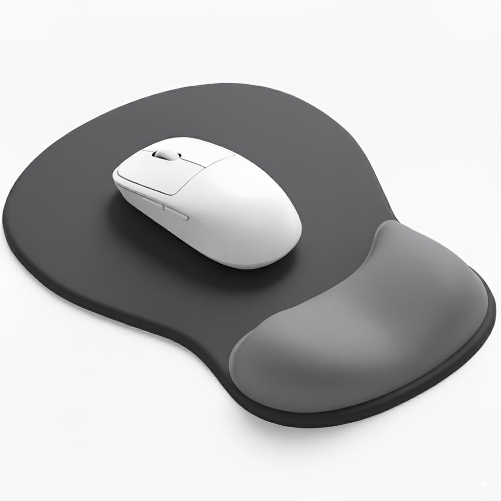 Mauspad mit Gelkissen,Ergonomisches Mousepad mit handauflage mit weichem Gelpolster,rutschfester Bas