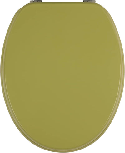 aquaSu® WC-Sitz Grün Venezia, Toilettendeckel in Oliv, Metallscharniere rostfrei, mit robustem Holz-