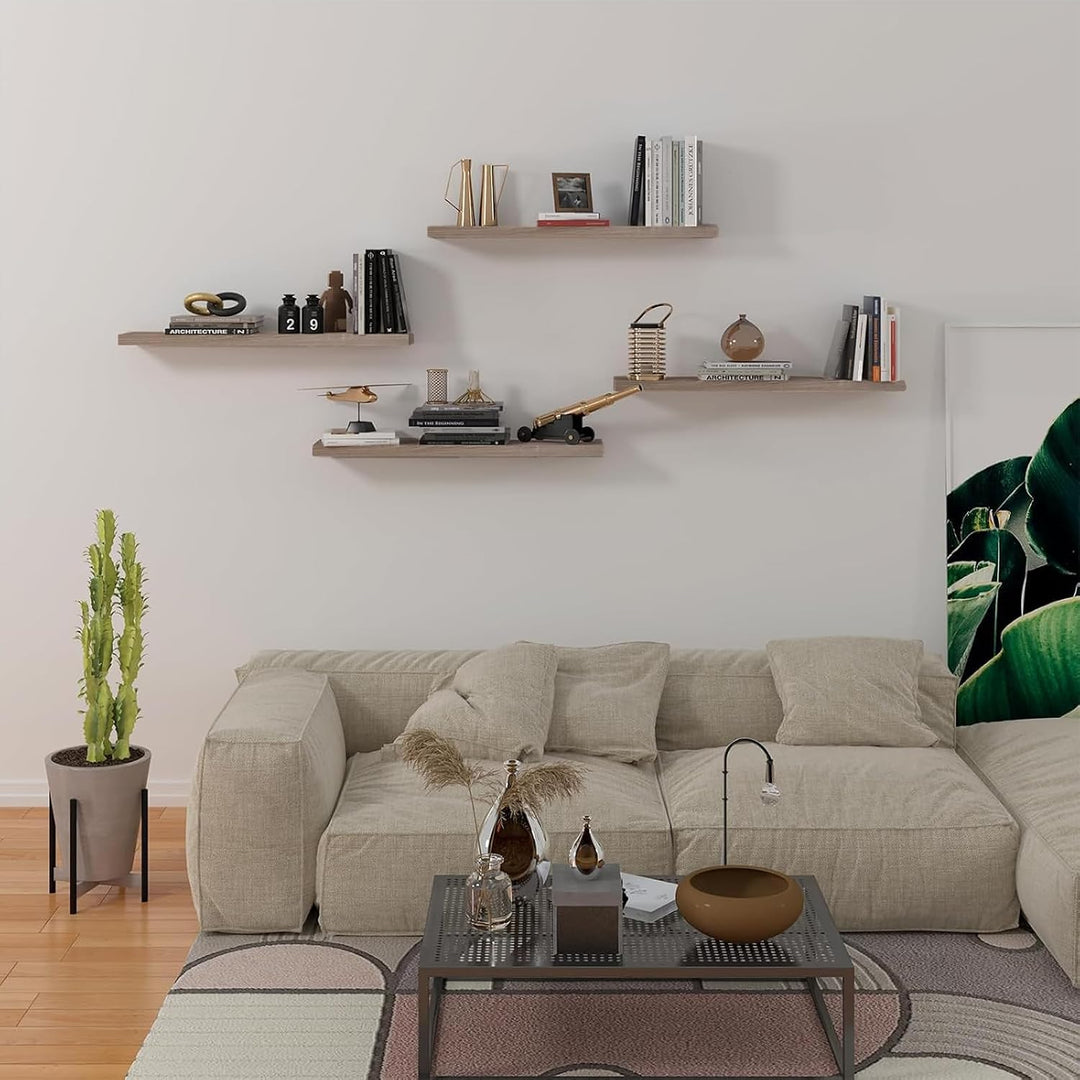 EUGAD Wandregal Wandboard 2er Set Hängeregal Holz Board Modern Eiche Gelb 40x22,9x3,8cm 0114QJ-2 Eic