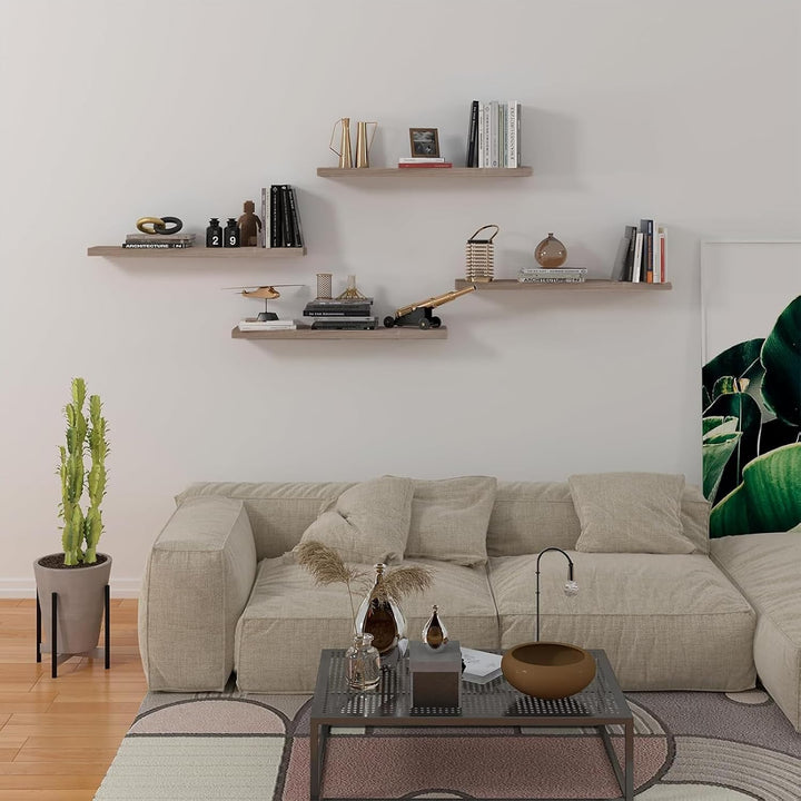 EUGAD Wandregal Wandboard 2er Set Hängeregal Holz Board Modern Eiche Gelb 40x22,9x3,8cm 0114QJ-2 Eic