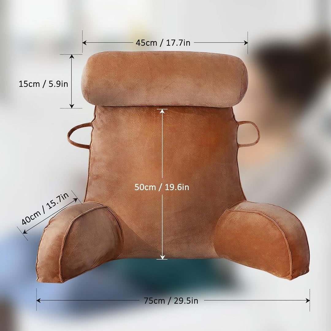 MINGPINHUIUS XL Lesekissen für Bett und Sofa mit Abnehmbarer Nackenrolle, Ideal Erwachsenen Rückenki