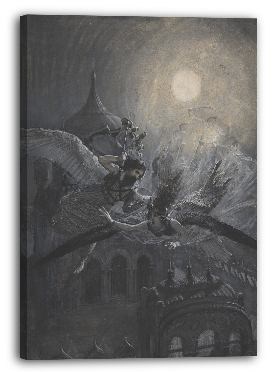 Printed Paintings Leinwand (70x100cm): Anonym, Britisch, 19. Jahrhundert - Engel geisselt eine Har 7