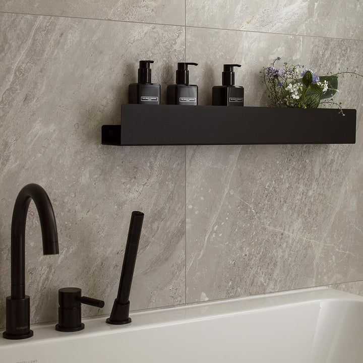 DABSTORY Duschablage Schwarz 40cm, Duschregal Edelstahl, Badezimmer Organizer Für Bad und Küche, Reg