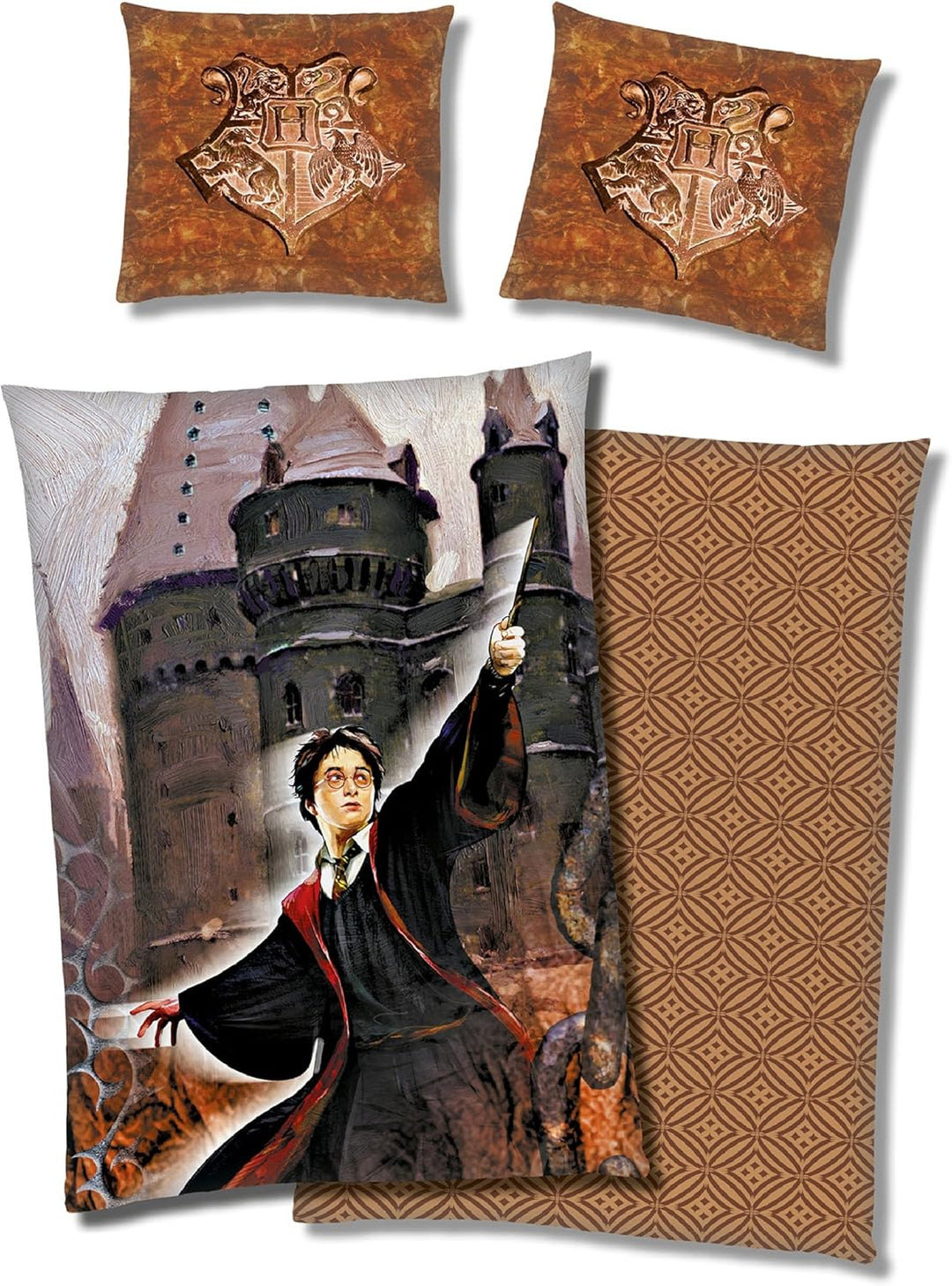 Harry Potter Fleece Bettwäsche 135x200 80x80 cm · Kinderbettwäsche extra weiche Kuschel-Bettwäsche ·