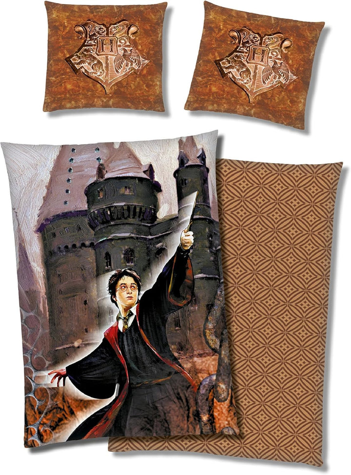 Harry Potter Fleece Bettwäsche 135x200 80x80 cm · Kinderbettwäsche extra weiche Kuschel-Bettwäsche ·
