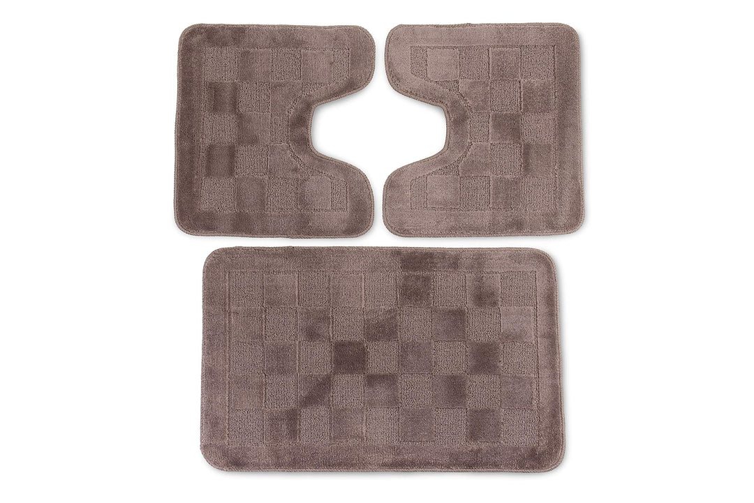 CosìCasa: Badezimmerteppich, 3-teilig, rutschfest, aus Mikrofaser, 50 x 80 cm + 45 x 50 cm (2 Stück)