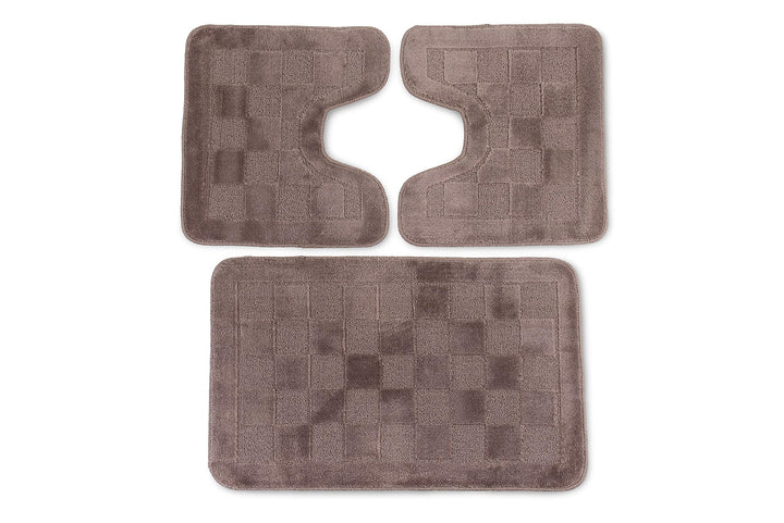 CosìCasa: Badezimmerteppich, 3-teilig, rutschfest, aus Mikrofaser, 50 x 80 cm + 45 x 50 cm (2 Stück)