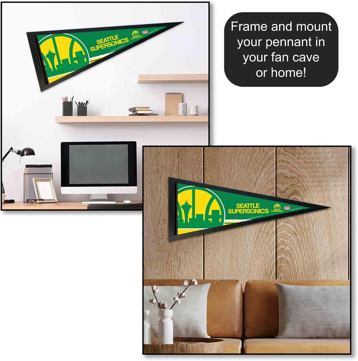 WinCraft Seattle Supersonics Throwback Retro Vintage Pennant Flag
