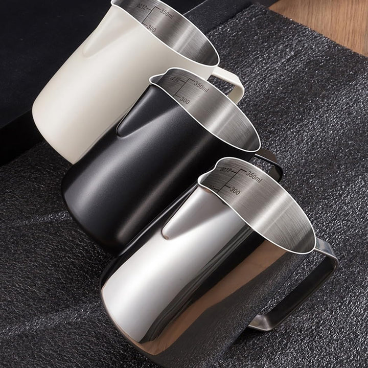 Hoshen Espresso-Dampfkrug aus Edelstahl, Milchaufschäumer, Latte-Kunst-Tasse, Espresso, Latte, Cappu