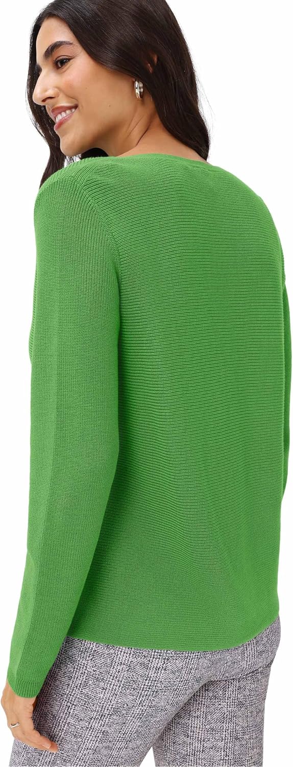 BRAX Damen Style Lesley Organic Cotton Solid Pullover 42 36 Leaf Green, 42 36 Leaf Green