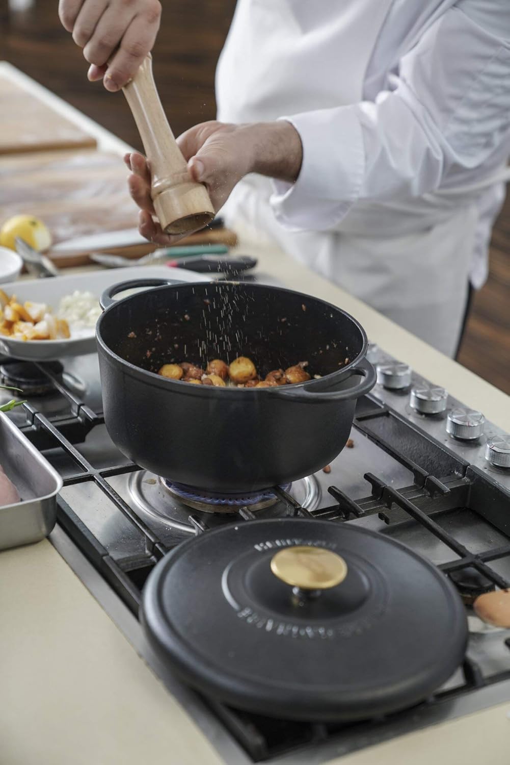 TEFAL Pierre GagnNAIRE HERITAGE Bräter aus Stahlguss, rund, 19 cm / 2,2 l, Induktion, E2230204 Ronde