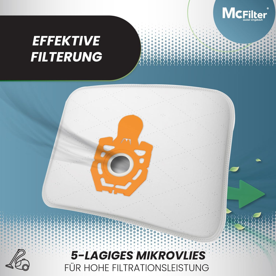 McFilter I 20 Staubsaugerbeutel als Alternative für Swirl Z113 I geeignet für Zelmer, Fakir, Quigg I