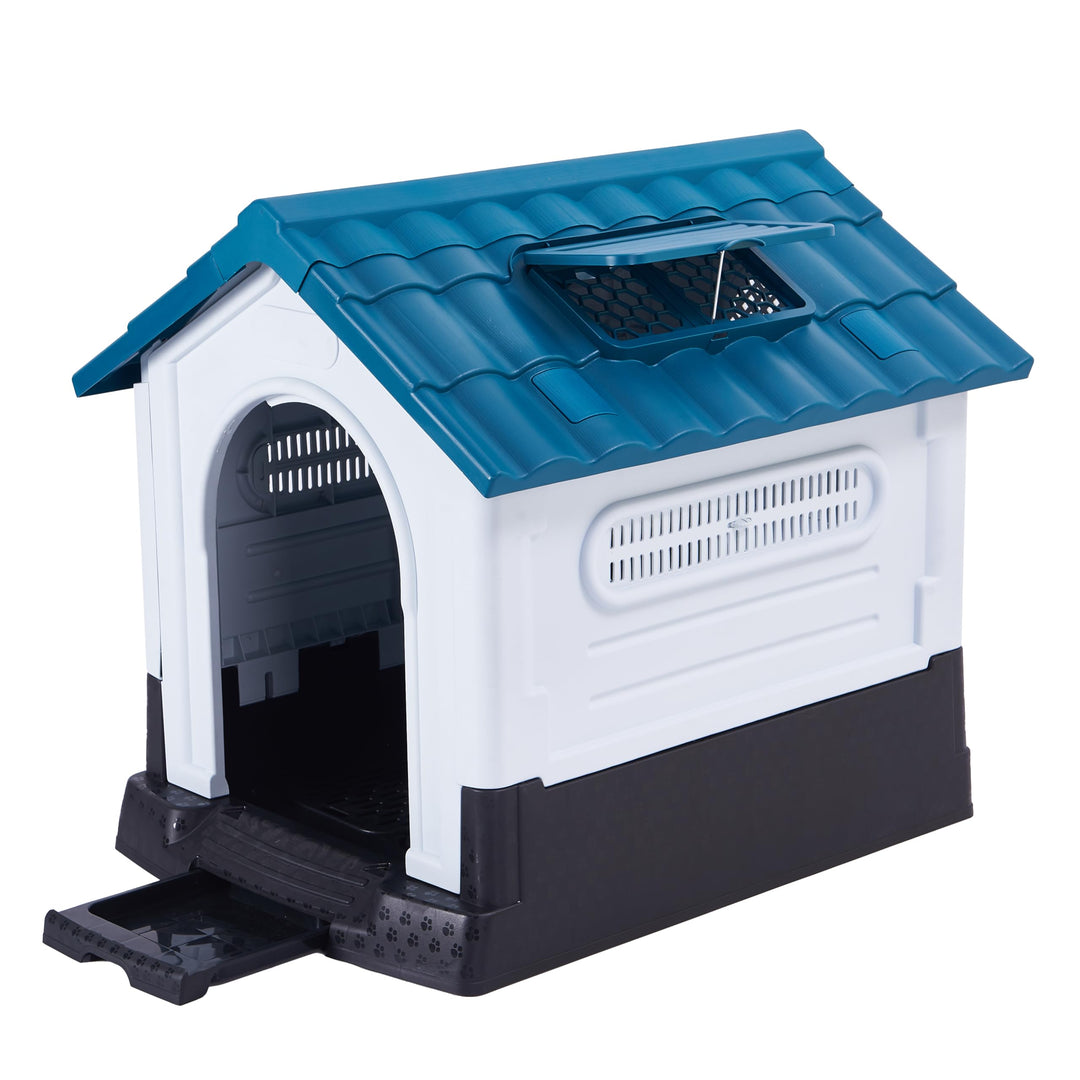 Lanco - Zwinger für kleine Hunde mit verstellbarem Dach und Toilette. Innen- und Aussenbereich mit L