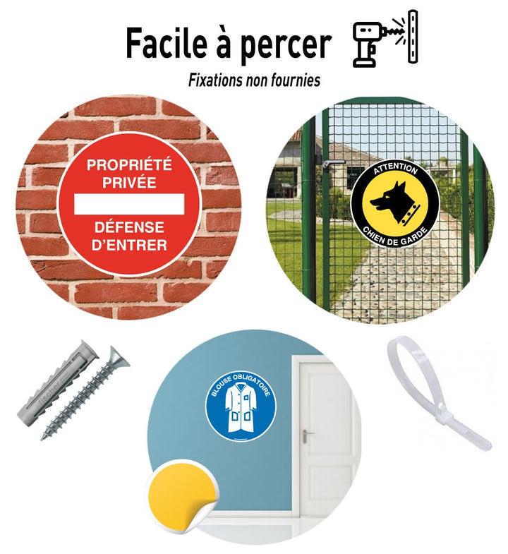 Aua Signaletique - Panneau Interdiction de Stationner 24H/24 Et 7J/7 - Ø 450 Mm, Pvc 1. 5 mm Ø 450 m