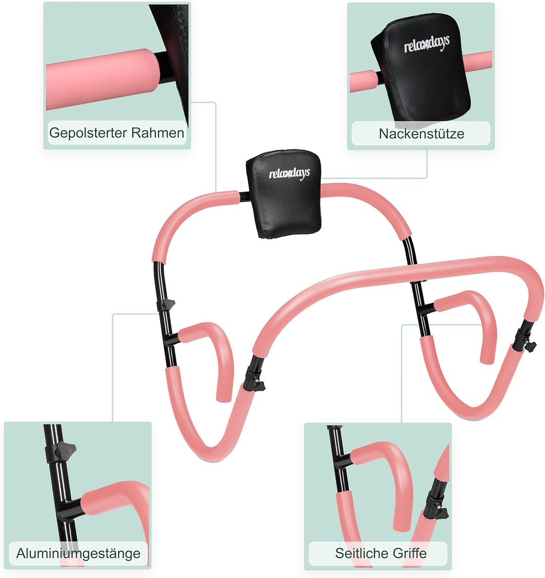Relaxdays Bauchtrainer AB Roller, Bauchmuskeltrainer, faltbar, HxBxT: 66 x 70 x 70 cm, Sixpack Fitne