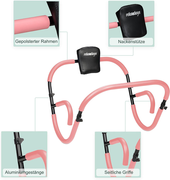 Relaxdays Bauchtrainer AB Roller, Bauchmuskeltrainer, faltbar, HxBxT: 66 x 70 x 70 cm, Sixpack Fitne