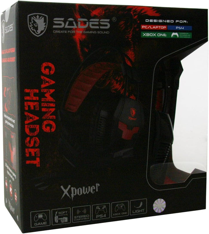 Sades In-Ear-Gaming-Kopfhörer schwarz schwarz/red SA-706, SA-706