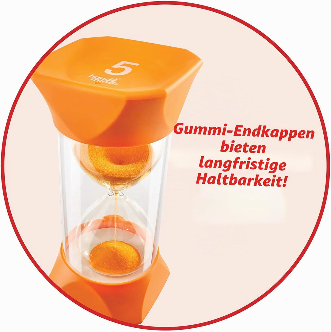 Learning Resources Jumbo-Sanduhr, 5-Minuten-Sanduhr mit gummierten weichen Endkappen, für ruhige Pau