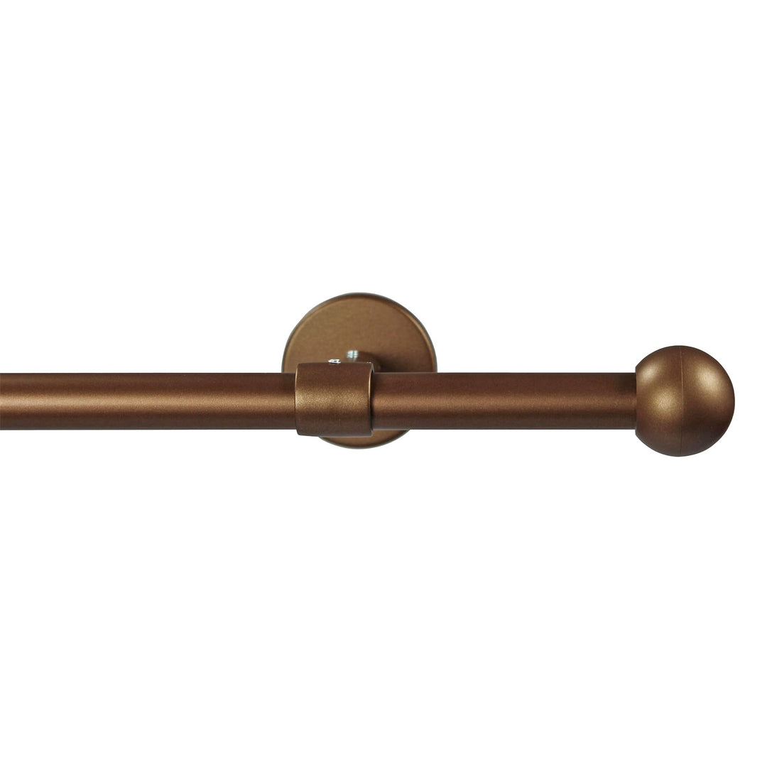 Garesa Gardinenstange Bolti Ø 16mm, 1-läufig, Bronze I Stabile Vorhangstange ohne Ringe I Mit Endkno