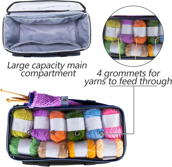 Yarwo Tasche für Garnaufbewahrung, Stricktasche zur Aufbewahrung von Wolle, Handarbeitstasche mit Gr