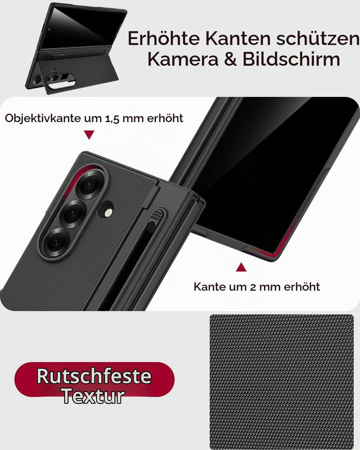 Miimall Kompatibel mit Samsung Galaxy Z Fold 7 Hülle mit S-Pen &amp; Stifthalter, [Anti-SPY Displayschut