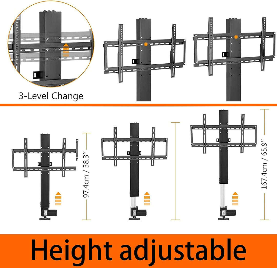 Elektrisch TV Lift Ständer 700mm Hub Standfuss für 26-57 Zoll Fernseher Elektrisch TV Lift Standfuss