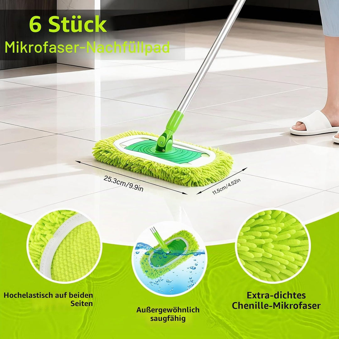 6 Stück für Swiffer Feuchte Bodentücher, Waschbar für Swiffer Bodentücher, Wiederverwendbar Trockene