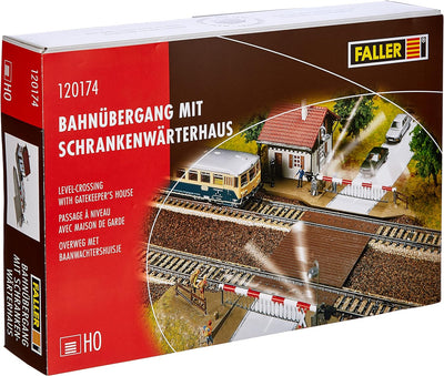 Faller 120174 H0 Bahnuebergang mit Waerterhaus Bausatz, One Size