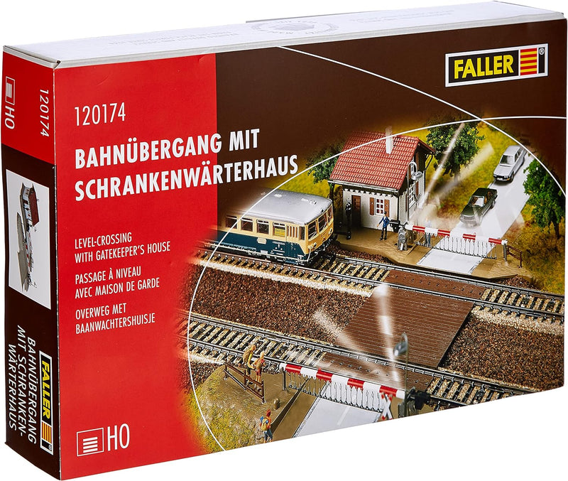 Faller 120174 H0 Bahnuebergang mit Waerterhaus Bausatz, One Size