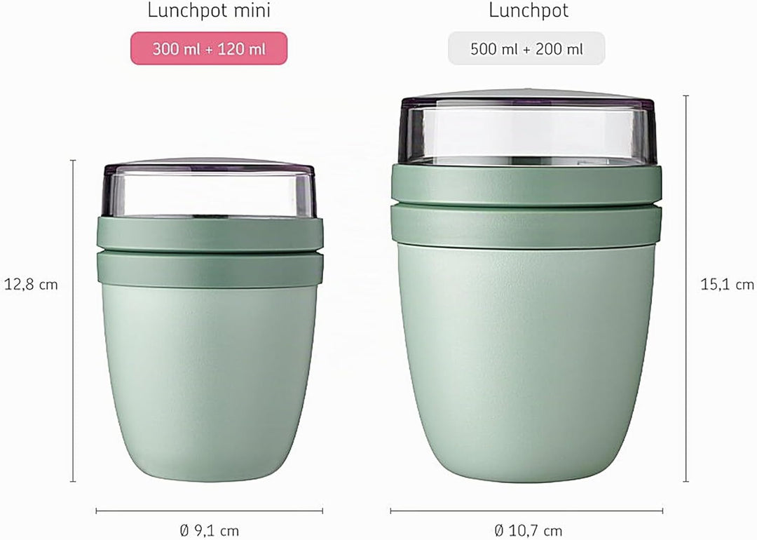 Mepal Müslibecher to go, Klein, praktischer Joghurtbecher to go - Unterteilung für Joghurt &amp; Müsli -