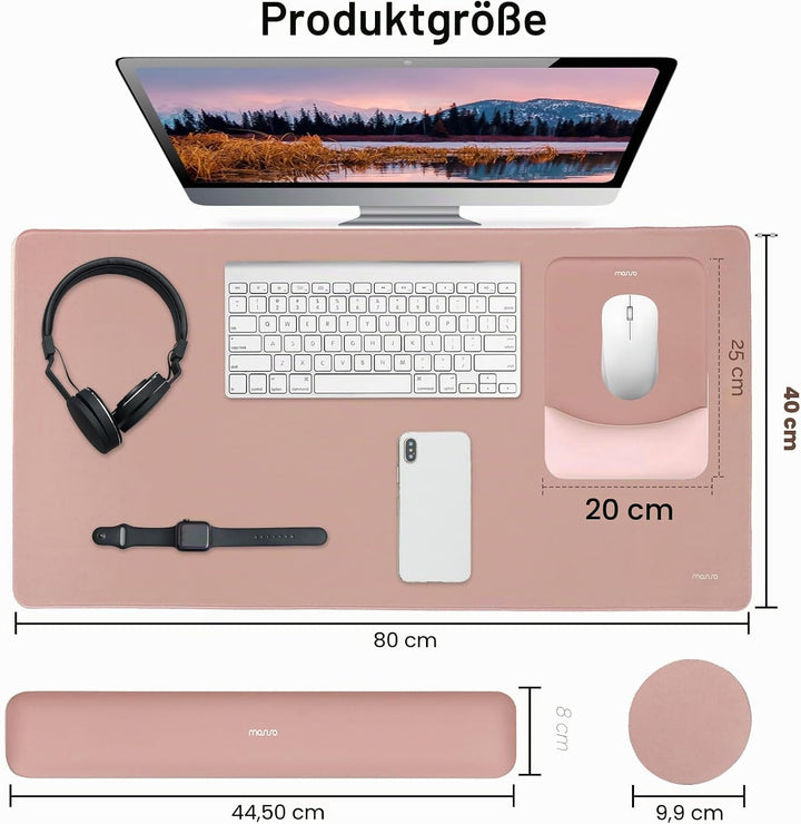 MOSISO Tastatur Mauspad Set, Grosses Schreibtischunterlage Desk Mat &amp; Rechteckige Handballenauflage
