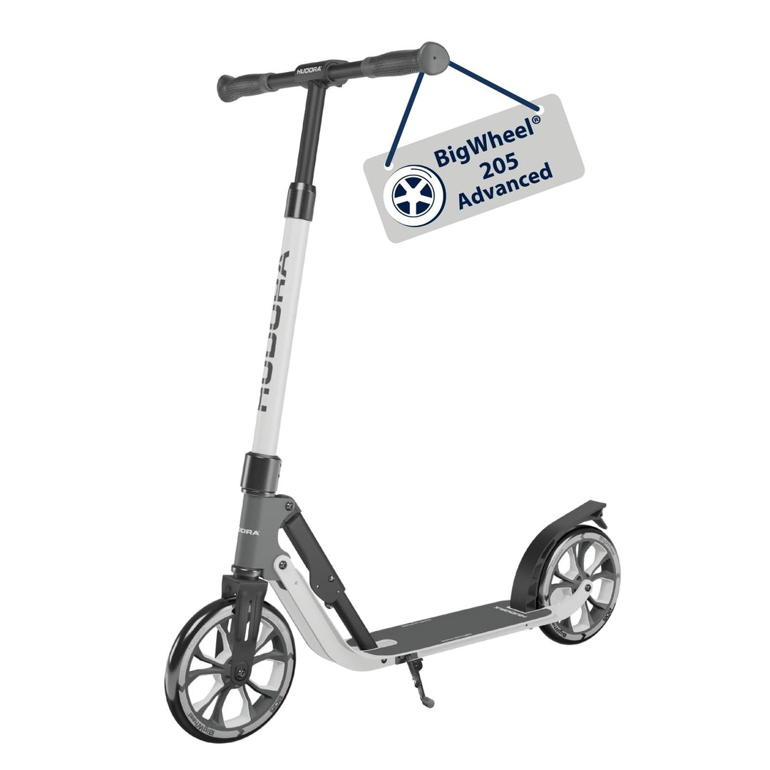 HUDORA BigWheel® 205 Advanced Scooter - Komfortabler Aluminium-Roller für bis zu 100kg - Höhenverste