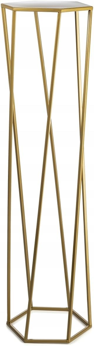 HowHomely Gold Blumenständer Metall 100 cm Hoch - Solider Blumenhocker in Sechseckiger Form - Pflanz