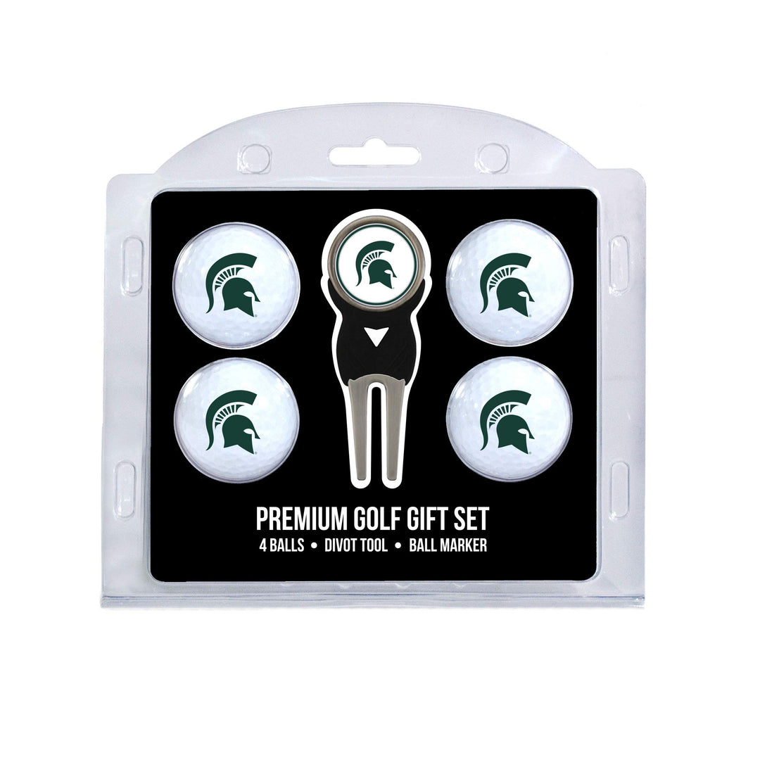 Team Golf NCAA Regulation Size Golf Balls (4 Count) & Divot Tool with Removable Double-Sided Magneti